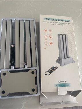LED Motion Sensor Lights and Charging Station - Gray